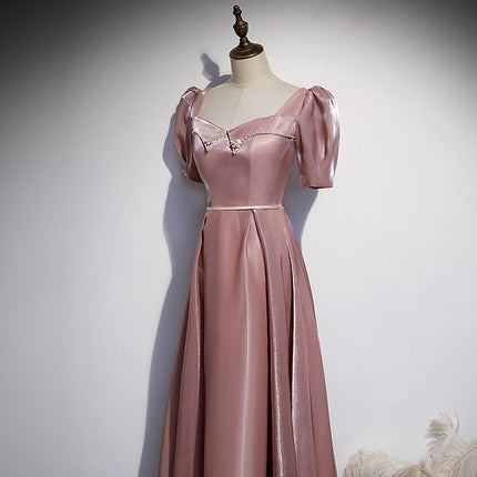 A line Pink Long Prom Dresses HZ1023