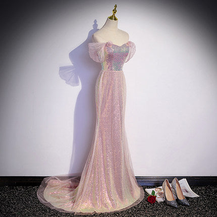 Sequin Pink Prom Dresses HZ1023