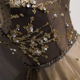 A line Sleeveless Tulle Prom Dresses HZ1023