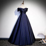 Navy Blue Sequin Prom Dresses Sexy Evening Dress HZ1023