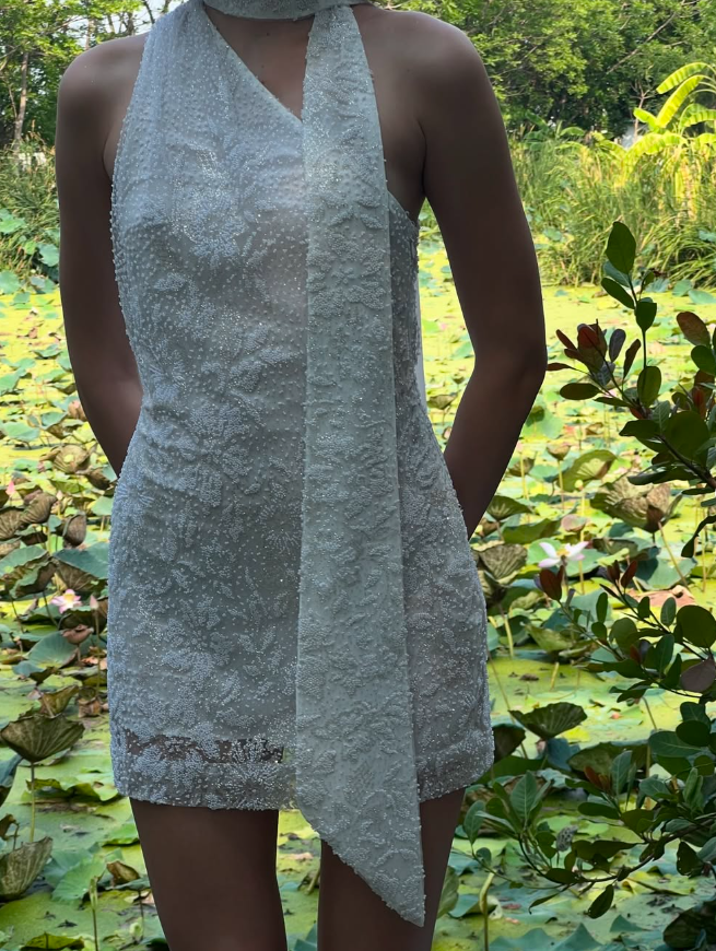 Gorgeous Sheath One Shoulder Beaded White Chiffon Short Homecoming Dress HZ1023