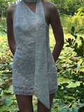 Gorgeous Sheath One Shoulder Beaded White Chiffon Short Homecoming Dress HZ1023