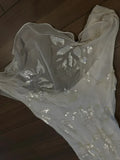 Light Pink Mermaid Round Neck Beaded Floral Chiffon Evening Dress Party Dress HZ1023