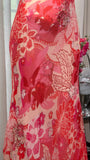 Red Print Floral Mermaid Spaghetti Strap Beaded Chiffon Evening Dress Party Dress HZ1023