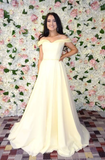 yellow prom dress with off the shoulder prom dresses HZ1023