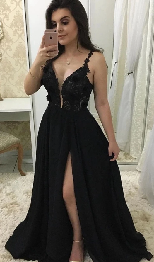 Prom Dress with Slit, Prom Dresses, Evening Dress, Dance Dress, Graduation School Party Gown HZ1023