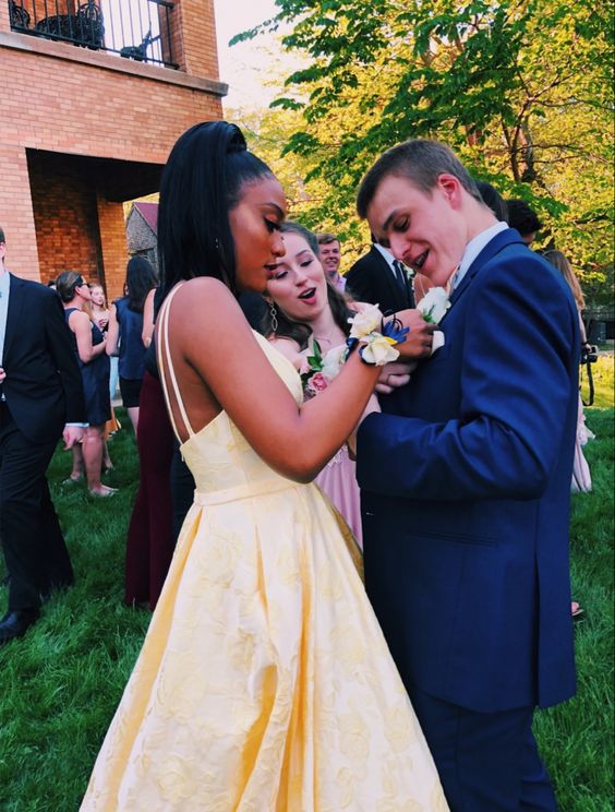 Yellow Prom Dresses,Long Evening Dress Pretty Prom Dresses HZ1023