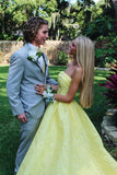 Yellow Prom Dresses,Evening Dress Pretty Prom Dresses HZ1023