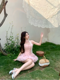 Pink A Line Strapless Appliques Tulle Short Homecoming Dress Cocktail Dress HZ1023