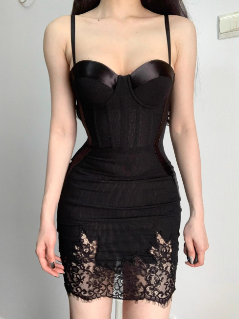 Sexy Sheath Spaghetti Strap Brown Lace Tulle Short Homecoming Dress Cocktail Dress HZ1023