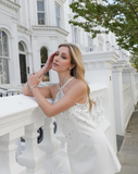 Simple A Line Halter Rhinestone Satin Short Homecoming Dress Evening Dress HZ1023