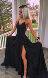 Black Long Prom Dress with Lace up Back, School Dance Dresses ,Fashion Winter Formal Dress HZ1023