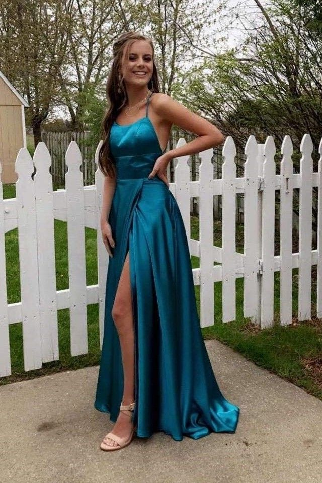 A-Line Simple Stunning Long Prom Dresses Formal Evening Gowns HZ1023