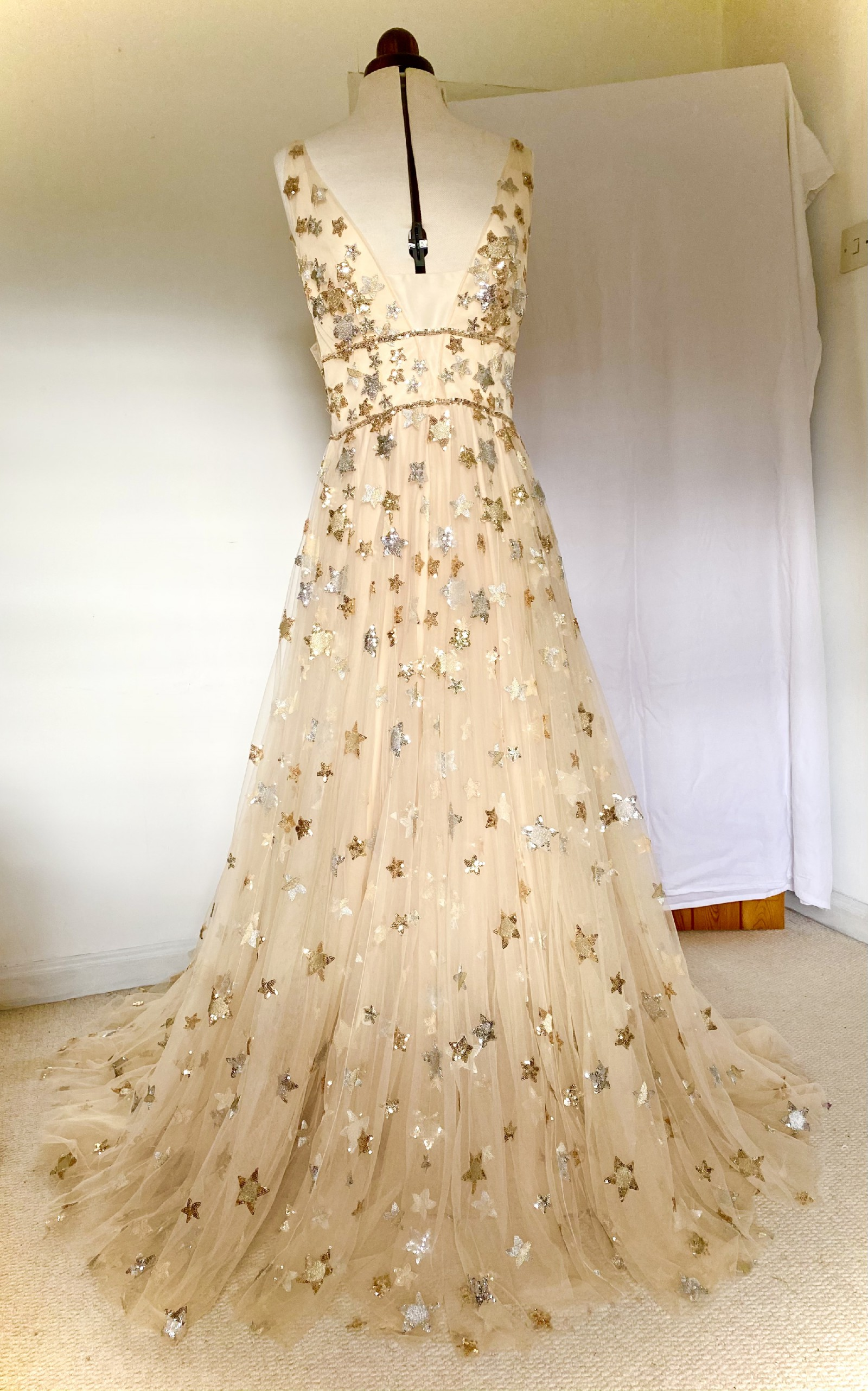 Charming V-neck Floral Long Prom Dress, Evening Dress HZ1023