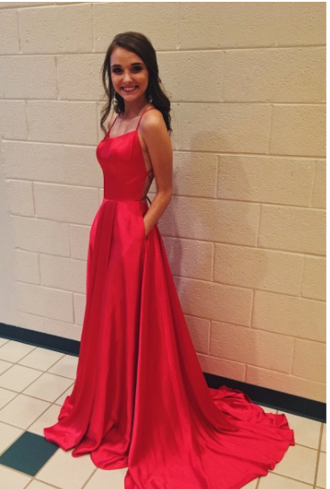A-Line Simple Stunning Long Prom Dresses Formal Evening Gowns HZ1023