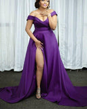 Cheap off the shoulder prom dresses plus size evening gown HZ1023