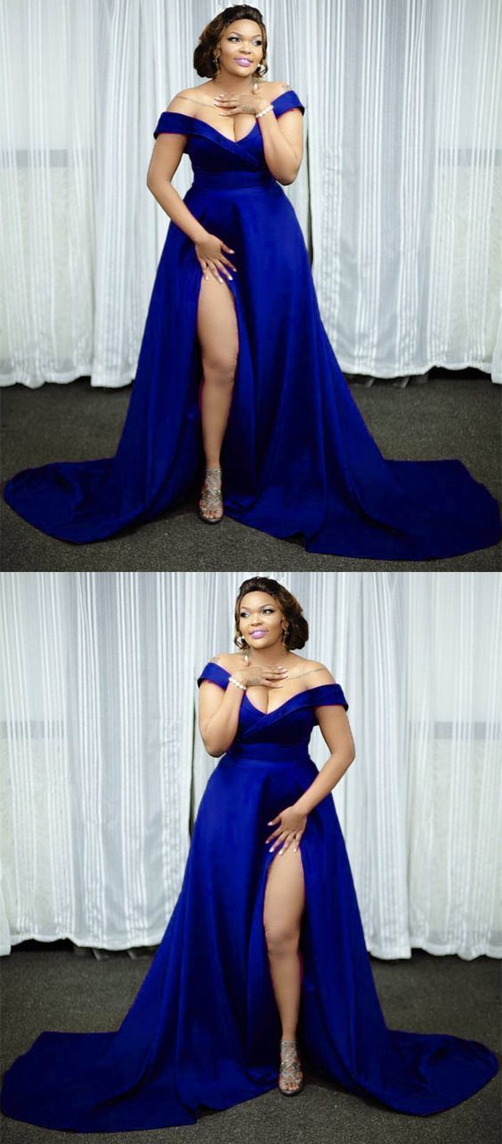 Cheap off the shoulder prom dresses plus size evening gown HZ1023