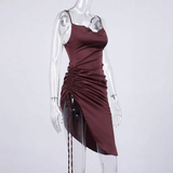 New Satin Green Prom Dress Spaghetti Strap Party Evening Dress HZ1023