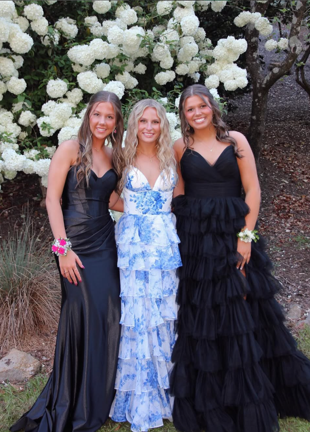 A Line Spaghetti Straps Tiered Chiffon Satin Long Prom Dress Evening Dress HZ1023