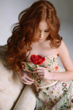 Mermaid Prom Dresses Sweetheart Sweep Train Sexy Chic Floral Lace Prom Dress HZ1023