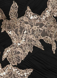 Sheath One Shoulder Appliques Sequins Black Chiffon Short Homecoming Dress HZ1023