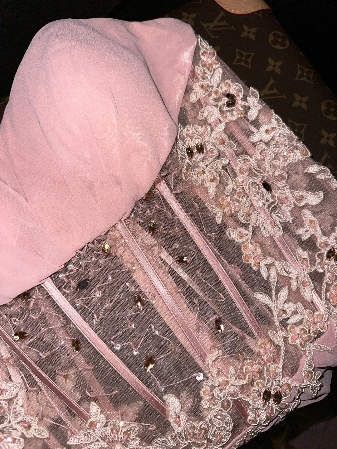 Pink Mermaid Sweetheart Neck Appliques Chiffon Satin Long Prom Dress Party Dress HZ1023