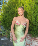 Beautiful Green Applique Long Evening Dress Prom Dress HZ1023