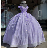 Light Sky Blue Quinceanera Dresses Ball Gown Off Shoulder 3D Rose Flowers Puffy Sweet 16 Dress Celebrity Party Gowns Graduation HZ1023