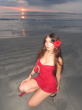 Red A Line Spaghetti Strap Sequin Tulle Short Homecoming Dress Vacation Dress HZ1023