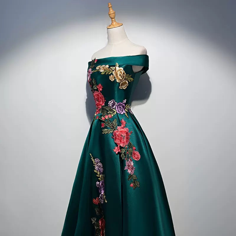 A line Dark Green Prom Dresses Short Bridesmaid Dress HZ1023
