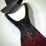 Black and Tulle V-neckline Beaded Lace Long Party Dress, A-line Prom Dress Evening Dresss HZ1023