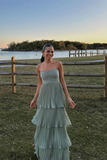 Vintage Chiffon A-Line Sweetheart Pleated Long Party Prom Dress Evening Dress HZ1023
