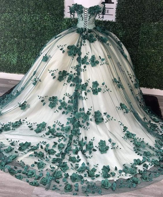Red Off The Shoulder 3D Flowers Sweet 16 Party Dress Quinceanera Dresses HZ1023