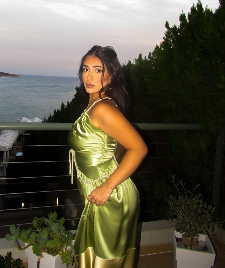 Sexy A Line V Neck Beaded Green Satin Open Back Long Party Dress Evening Dress HZ1023