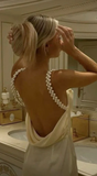 Sexy Backless Evening Party Dress Satin Long Prom Dress HZ1023