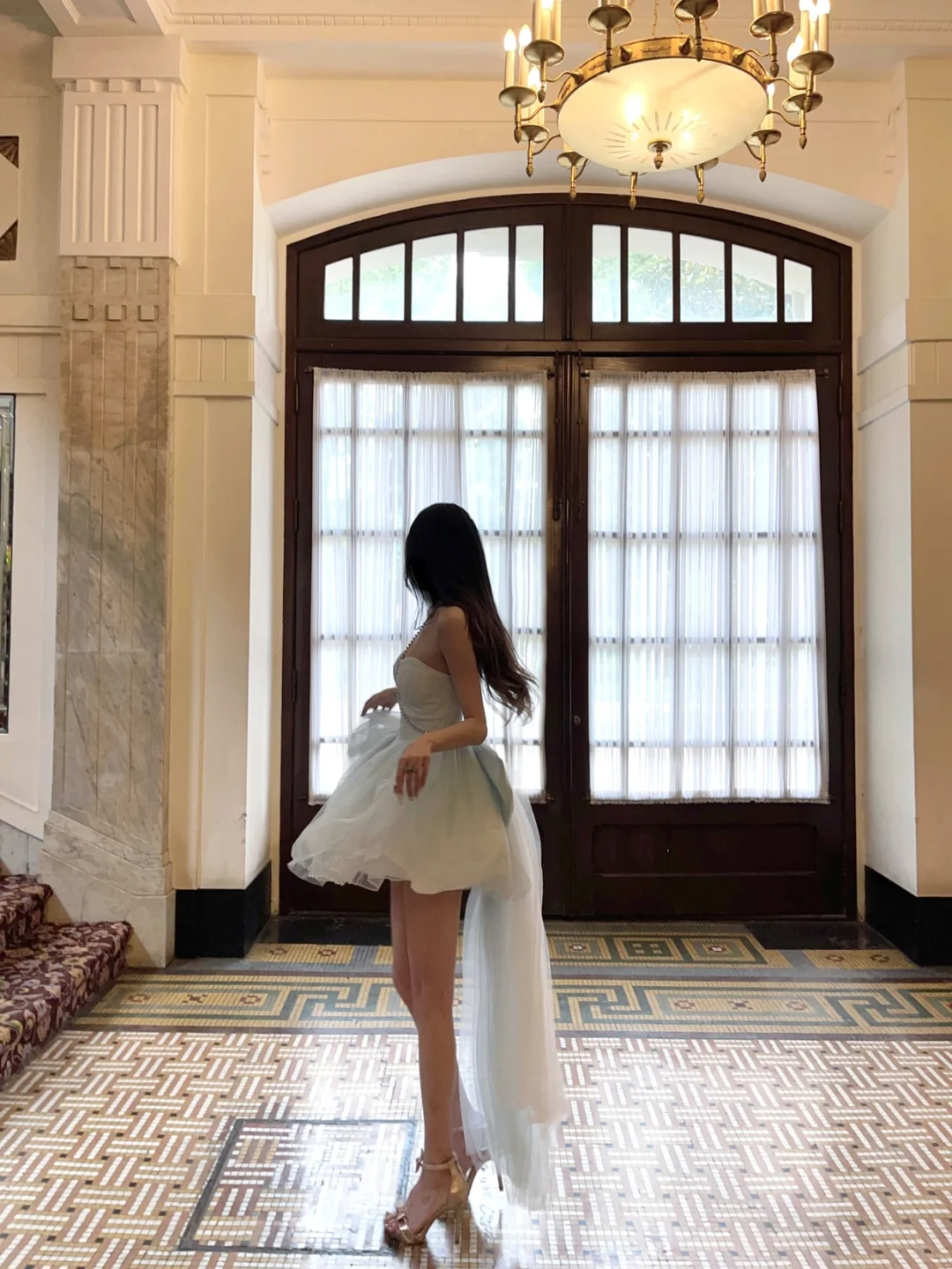Baby Blue A Line Sweetheart Neck Tulle Short Homecoming Dress Birthday Dress with Bow HZ1023