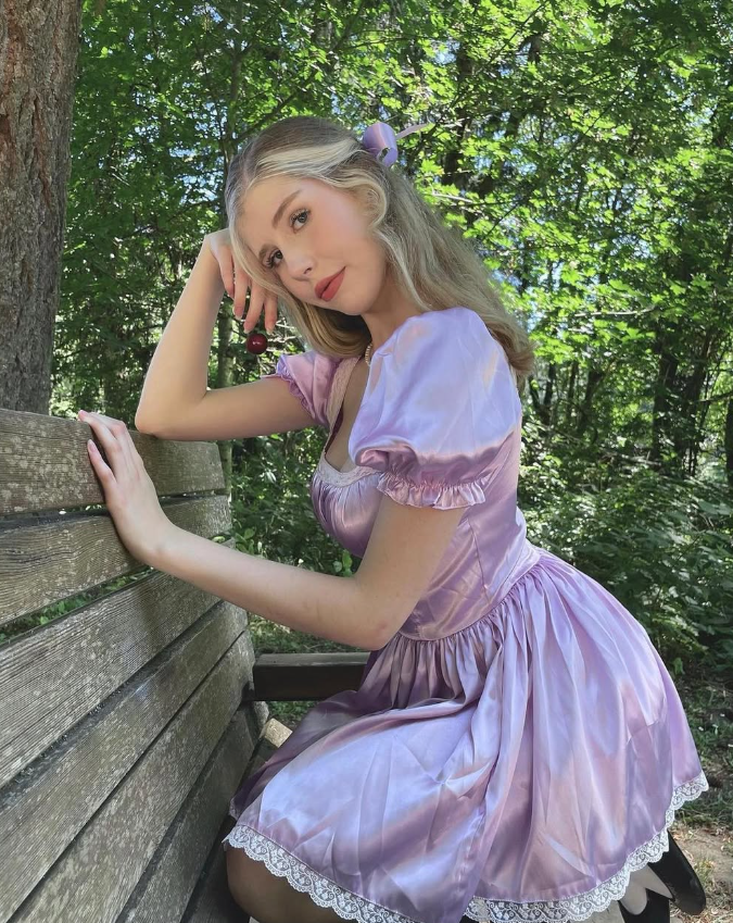 Cute Purple A Line Puff Lace Satin Short Homecoming Dress Cocktail Dress HZ1023