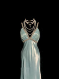 Vintage Sheath Straps Light Sky Blue 90s Long Prom Dresses Party Dress 20th Birthday Outfits Graduation Dresses HZ1023