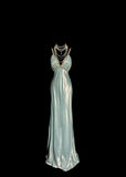 Vintage Sheath Straps Light Sky Blue 90s Long Prom Dresses Party Dress 20th Birthday Outfits Graduation Dresses HZ1023