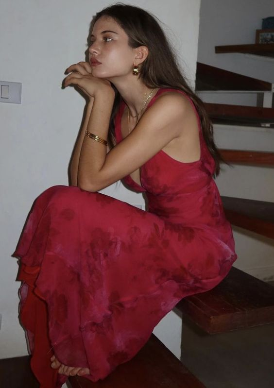 Charming Deep V Neck Satin Print Floral Long Evening Gown Prom Dress HZ1023