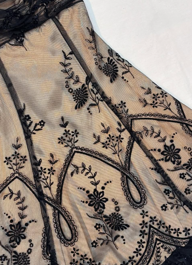 Vintage A Line Spaghetti Strap Embroidery Chiffon Satin Short Homecoming Dress HZ1023