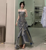 Luxury Sheath Mermaid Spaghetti Straps Prom Dress Evening Party Dress HZ1023