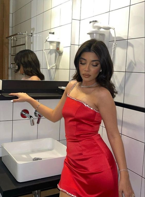 Red Sexy Party Dress Homecoming Dress HZ1023
