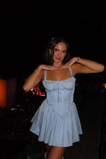 Sky Blue A Line Straps Satin Short Homecoming Dress Evening Dress HZ1023