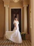 Princess A Line Puff White Lace Prom Dress Party Dress HZ1023