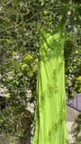 Stunning Sheath One Shoulder Beaded Green Chiffon Party Dress Evening Dress HZ1023
