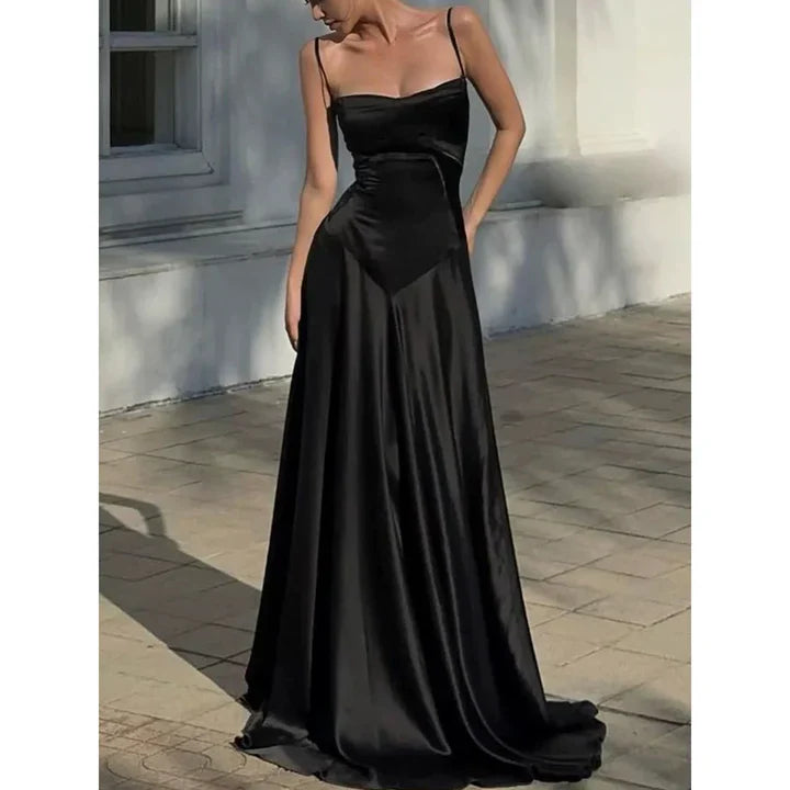 Simple Brown Spaghetti Straps A Line Prom Dress Party Dress HZ1023