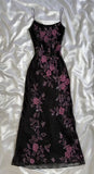 Black Retro Elegant Pink Beaded Chiffon Prom Dress Evening Dress Birthday Party Dress HZ1023