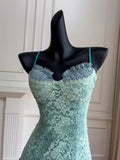 Barbie Raquel A Line Spaghetti Straps Green Lace Short Outfit Homecoming Dress HZ1023