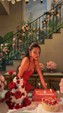Sexy Sheath Strap Red Satin Short Homecoming Dress Birthday Dress HZ1023